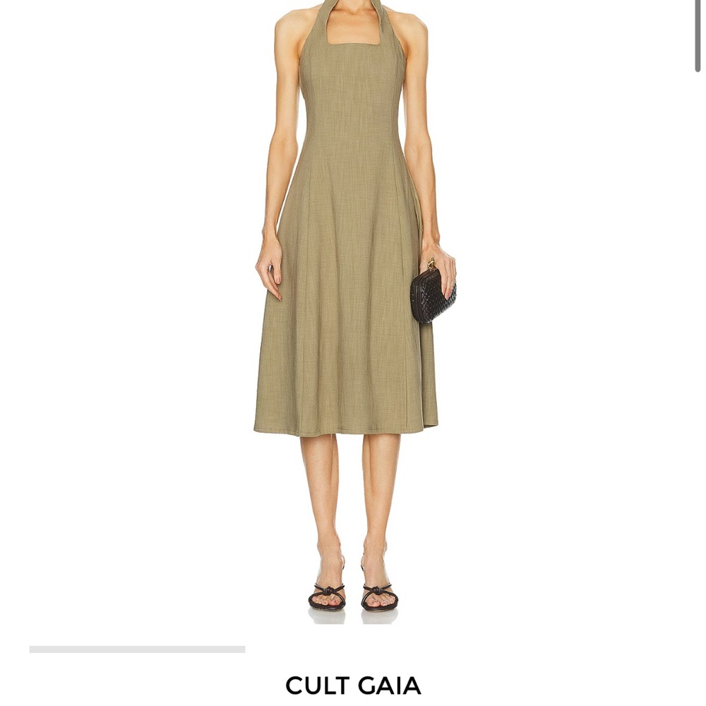 Cult Gaia Midi Halter Hamlin Dress - Tea